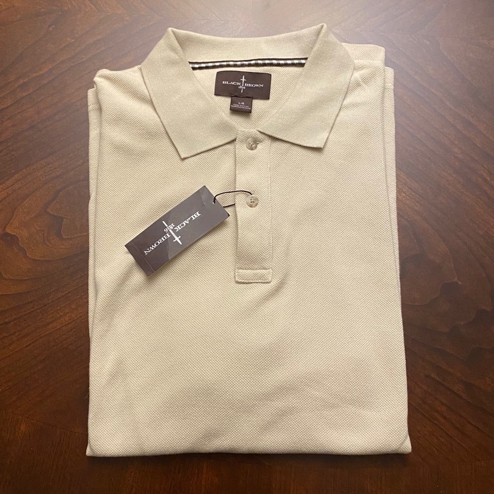 Black Brown 1826 Short Sleeve Polo, size Large